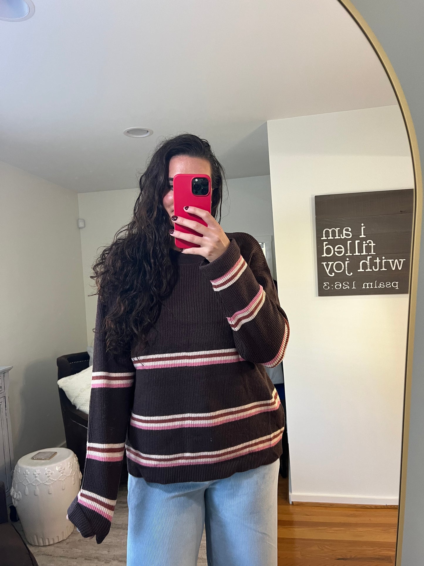 Sydney Striped Sweater - Chocolate