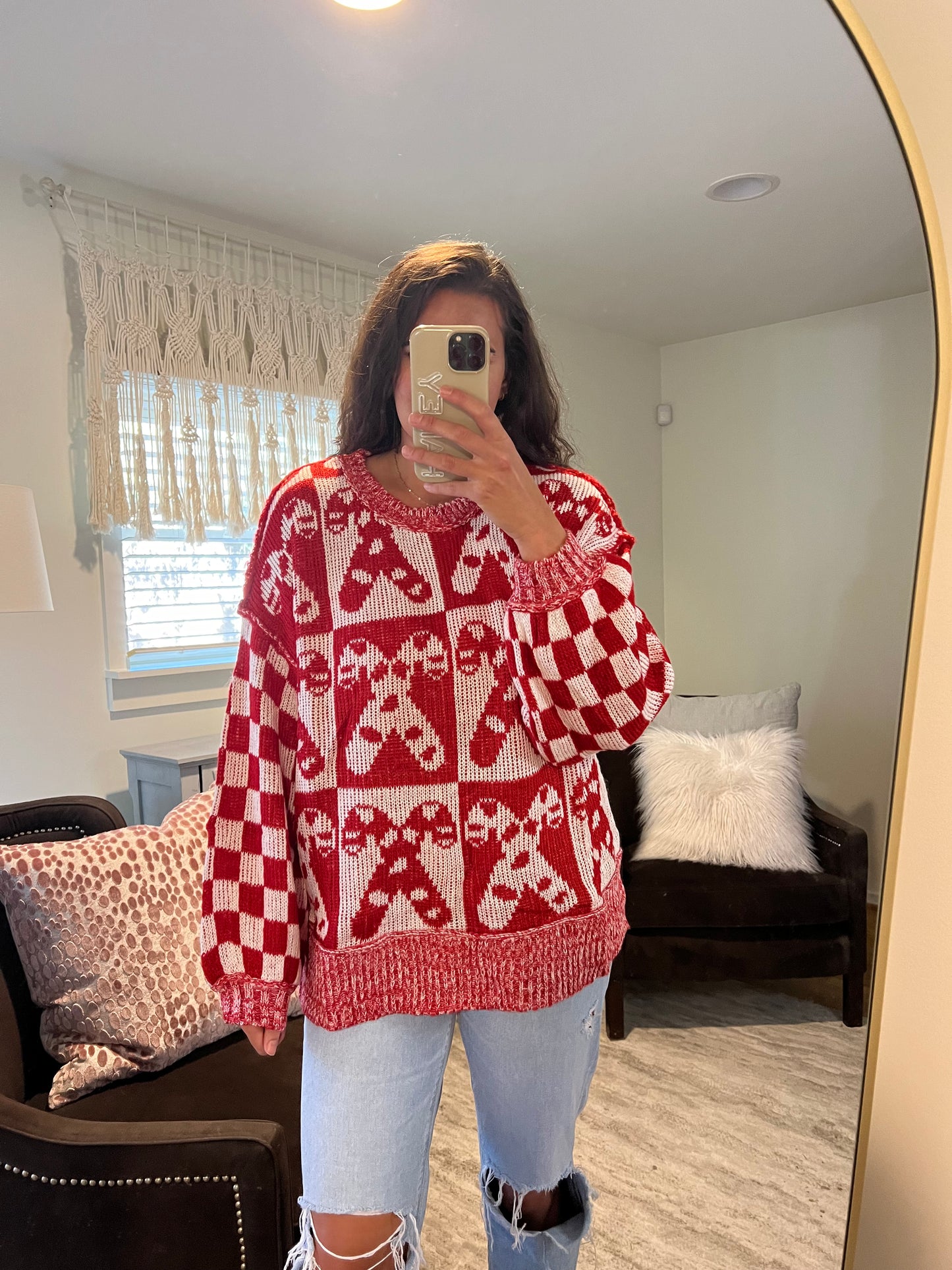 Candy Cane Oversized Sweater