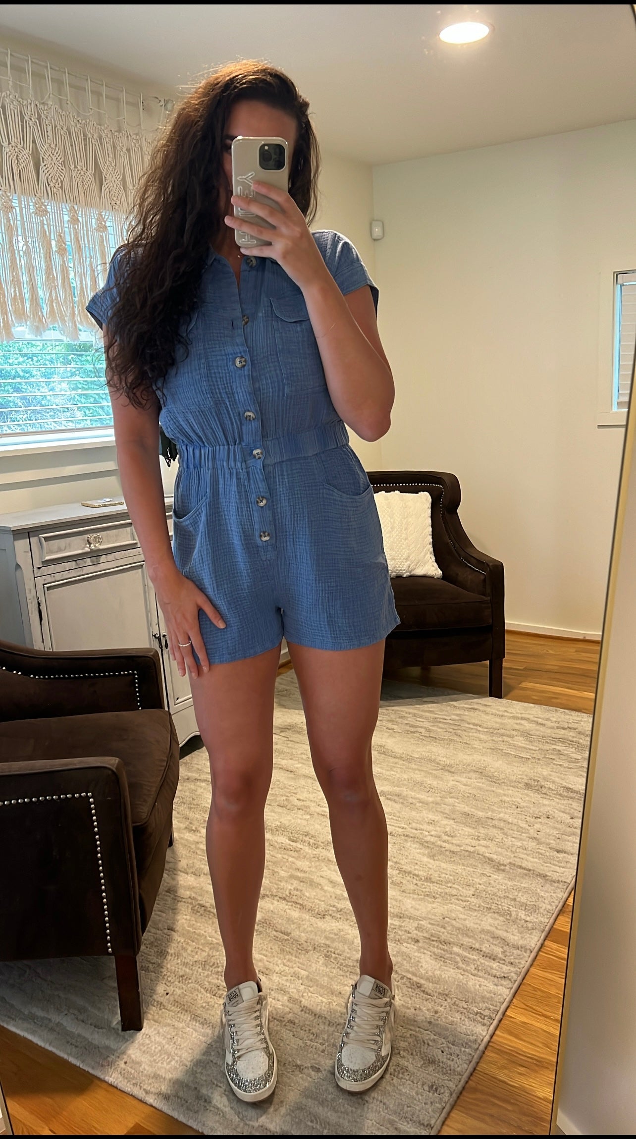 Banks Mineral Wash Romper - blue