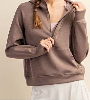 Clark Half Zip Sweatshirt - mocha