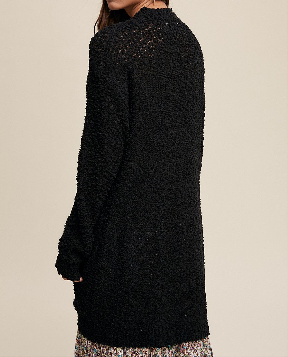 Nancy popcorn cardigan - black